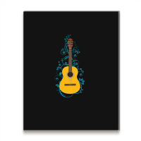 Classical Acoustic Guitar Flowering Vines Metal Print Vertical | Artistshot