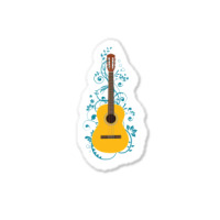 Classical Acoustic Guitar Flowering Vines Sticker | Artistshot