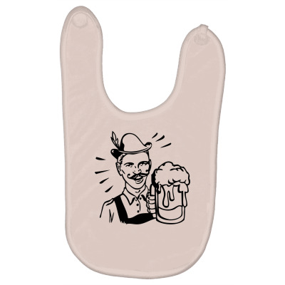 Retro Guy With Beer Baby Bibs Designed By Icang Waluyo