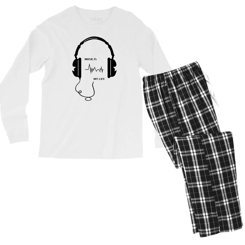 Cool-music-is-my-life-pen Men's Long Sleeve Pajama Set by dodory | Artistshot