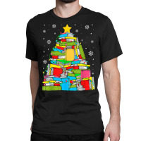 Library Christmas Tree Librarian X Mas Lights Book Lover T Shirt Classic T-shirt | Artistshot