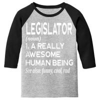 Legislator Definition Funny Legislation Lawmaker Politician T Shirt Youth 3/4 Sleeve | Artistshot