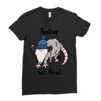 Limited Edition Festive But Feral Possum Ladies Fitted T-shirt | Artistshot