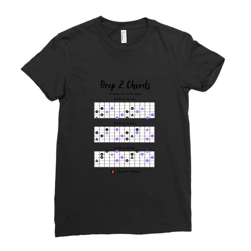 Guitar Chords Drop 2 Dominant 7 Flat Five Ladies Fitted T-Shirt by AnnaChampion | Artistshot