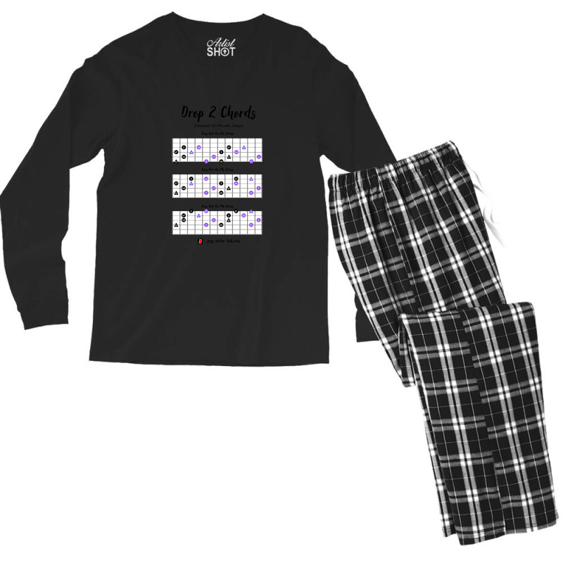 Guitar Chords Drop 2 Dominant 7 Flat Five Men's Long Sleeve Pajama Set by AnnaChampion | Artistshot