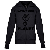 Trending Save Your Planet Youth Zipper Hoodie | Artistshot