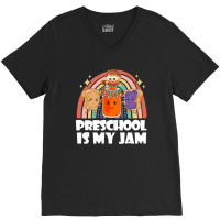 Team Preschool Is My Jam Rainbow Cute Pre K Teacher Student V-neck Tee | Artistshot