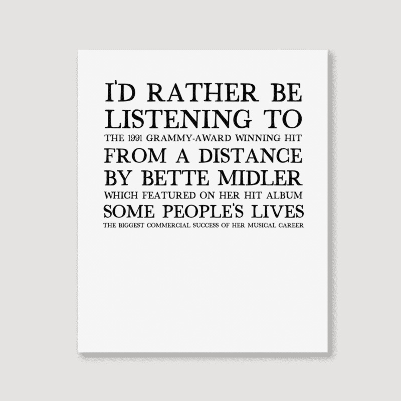 I'd Rather Be Listening To From A Distance 90s Aesthetic Design Gift Portrait Canvas Print | Artistshot