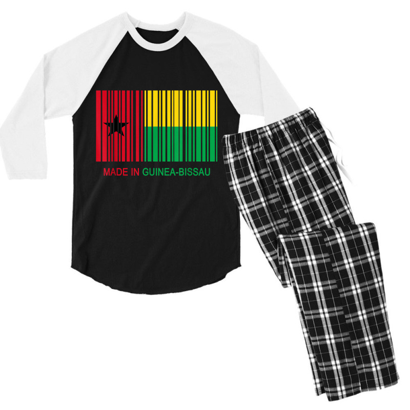 Made In Guinea Bissau Flag Barcode T Shirt Men's 3/4 Sleeve Pajama Set | Artistshot