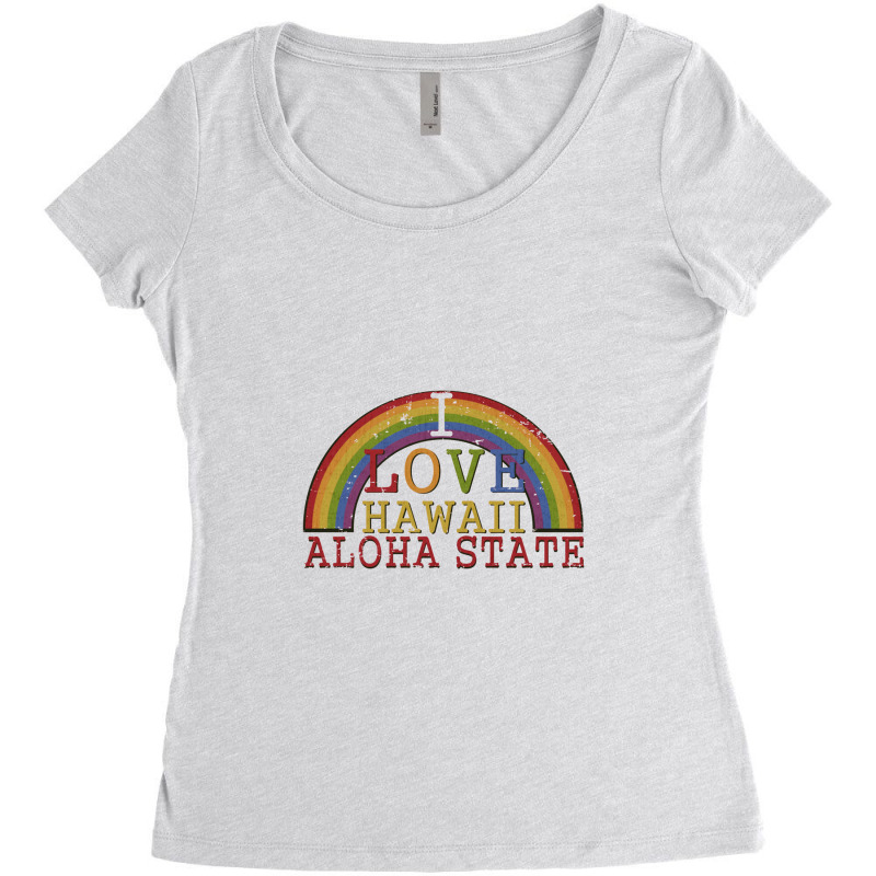 Aloha State Hawaii   Aloha State Women's Triblend Scoop T-shirt by kudunakam | Artistshot