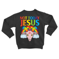 Today Not Jesus Sa.tan Goat Satanic Rainbow Sa.tanism Gift Toddler Sweatshirt | Artistshot