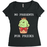 No Presents For Pricks   Funny Christmas Cactus Design T Shirt Women's Triblend Scoop T-shirt | Artistshot