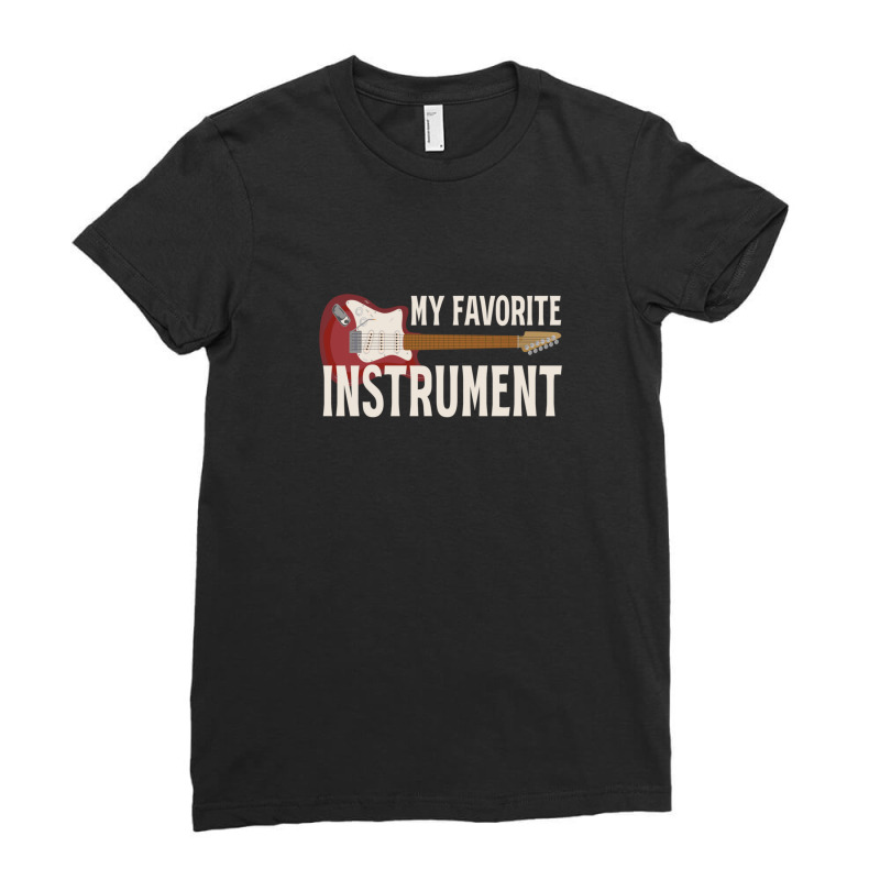 Guitar Player Rock Music Instrument Bass Guitar Ladies Fitted T-Shirt by TerriWilliams | Artistshot