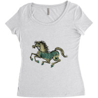 Limited Edition Golden Star Horse In A Race Women's Triblend Scoop T-shirt | Artistshot