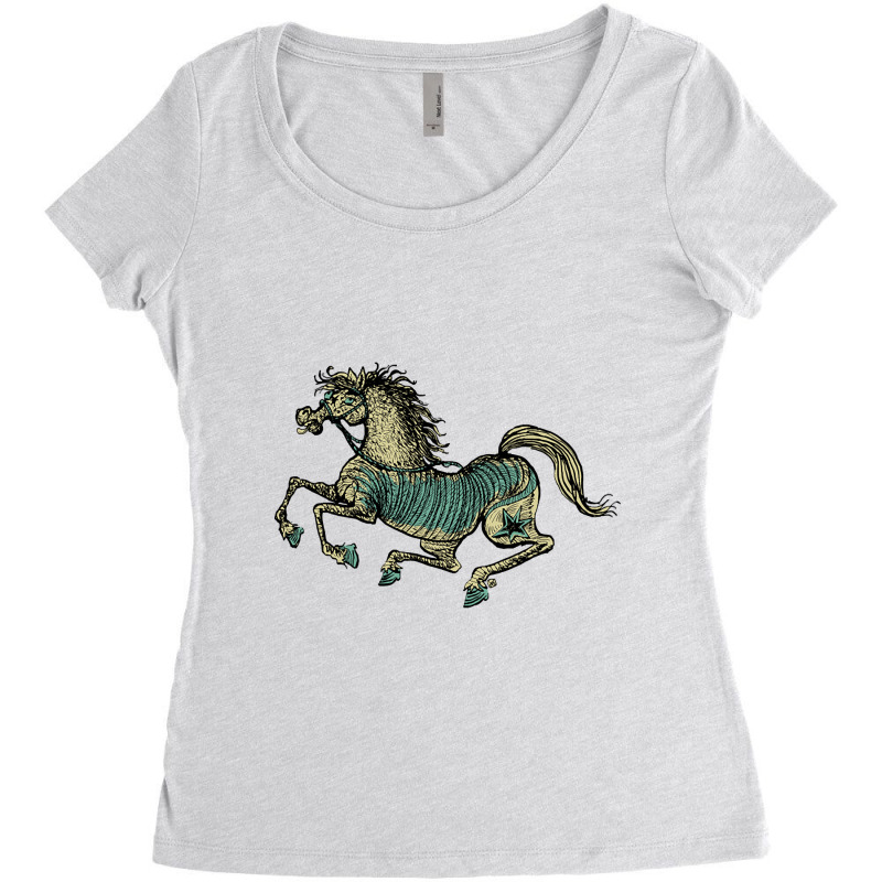 Limited Edition Golden Star Horse In A Race Women's Triblend Scoop T-shirt by Box Bingham | Artistshot