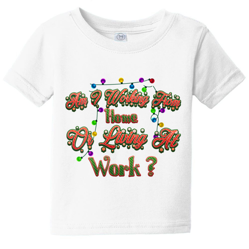 Womens Work Christmas, Am I Working From Home Or Living At Work V Neck Baby Tee by jessen | Artistshot