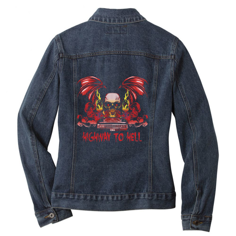 Highway To Hell  Colour 1 Ladies Denim Jacket by GretchenJennie | Artistshot