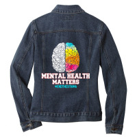 Hot Trend Mental Health Matters End The Stigma Love Awareness Ladies Denim Jacket | Artistshot