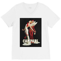 Vintage // Campari Italian Angel And Devil V-neck Tee | Artistshot