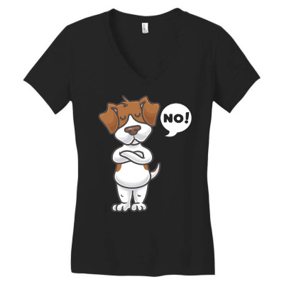 Jack Russell Terrier Mom T  Shirt Stubborn Jack Russell Terrier Dog T Women's V-neck T-shirt Designed By Cummeratakenny998