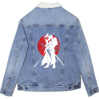 Vintage Japanese Samurai Retro Bushido Warrior Japan Sword Unisex Sherpa-lined Denim Jacket | Artistshot