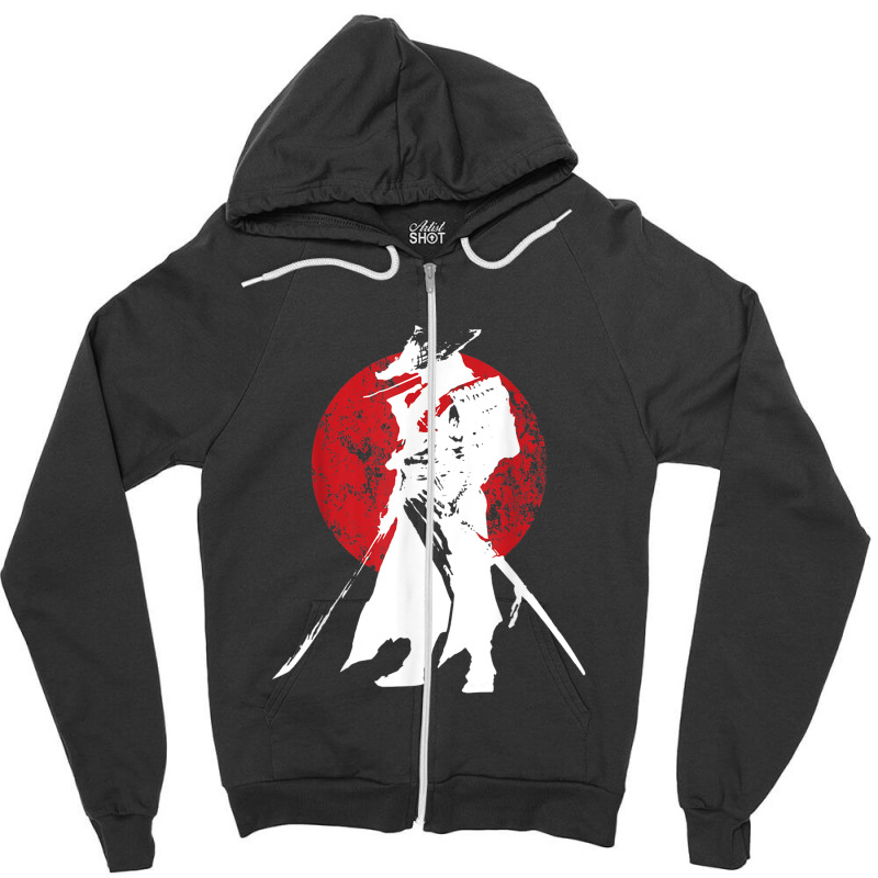 Vintage Japanese Samurai Retro Bushido Warrior Japan Sword Zipper Hoodie by JohannaRaeBrown | Artistshot