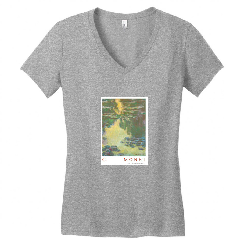 Claude Monet Waterlilies 1907 Women's V-Neck T-Shirt by davenportkermit4 | Artistshot