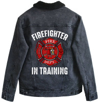 Hot Trend Firefighter In Training Academy Emergency Service Hydrant Unisex Sherpa-lined Denim Jacket | Artistshot