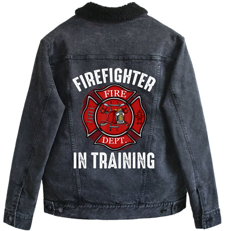 Hot Trend Firefighter In Training Academy Emergency Service Hydrant Unisex Sherpa-lined Denim Jacket | Artistshot