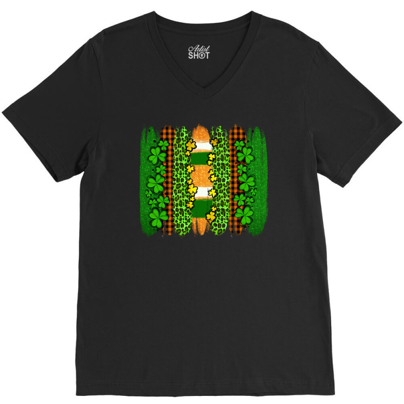 St Patricks  Brushstrokes V-neck Tee | Artistshot