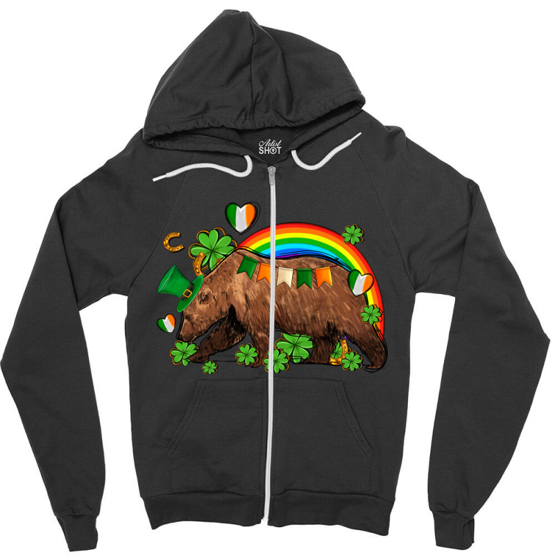 St Patricks Bear Ado Zipper Hoodie | Artistshot