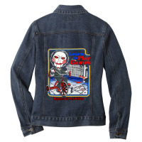 Film Billy Jigsaw Learn To Play Games Art 1 Ladies Denim Jacket | Artistshot