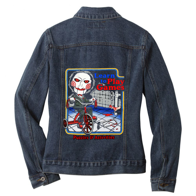 Film Billy Jigsaw Learn To Play Games Art 1 Ladies Denim Jacket by MarciJanie | Artistshot