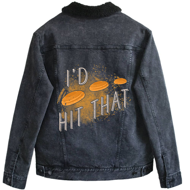 Skeet Shooting Trap Sporting Clay Target I'd Hit That Premium Unisex Sherpa-lined Denim Jacket | Artistshot