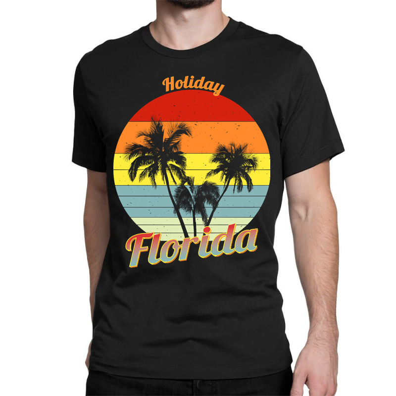 Hot Trend Holiday Florida Retro Tropical Palm Trees Vacation Classic T-shirt by Rios Arevalo | Artistshot