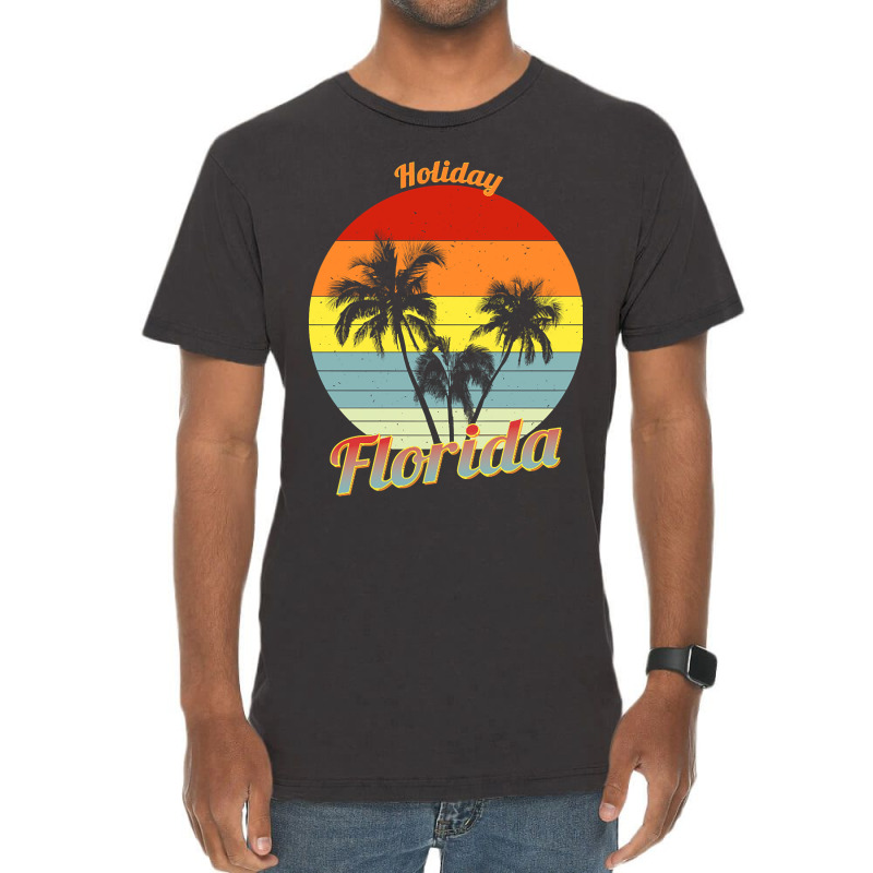 Hot Trend Holiday Florida Retro Tropical Palm Trees Vacation Vintage T-Shirt by Rios Arevalo | Artistshot