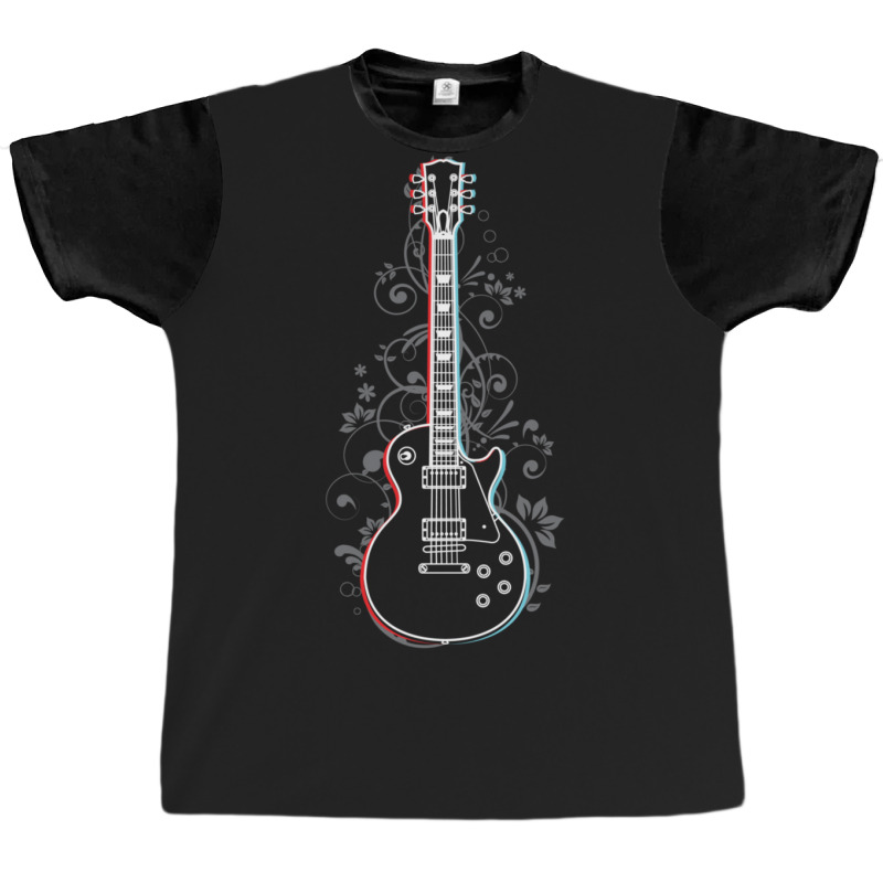 Lpstyle Electric Guitar 3d Outline Flowering Vines Graphic T-shirt | Artistshot