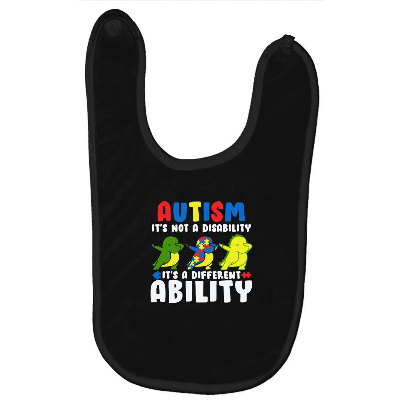 It's Not A Disability Ability Autism Dinosaur Baby Bibs by afroiani | Artistshot