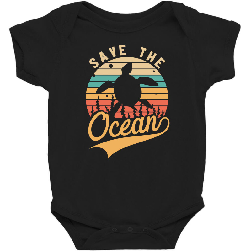 Save The Ocean Marine Sea Turtle Lover Baby Bodysuit by Dragon2020 | Artistshot