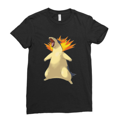 Cyndaquil Ladies Fitted T-shirt Designed By Acoy