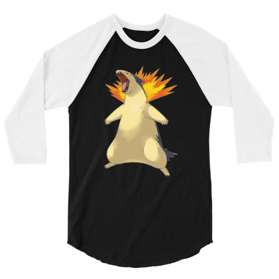 Cyndaquil 3/4 Sleeve Shirt Designed By Acoy