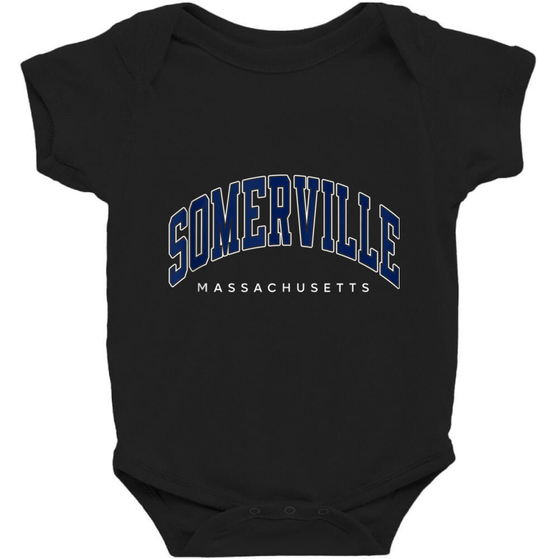 Somerville Massachusetts Ma Varsity Style Navy Text Tank Top Baby Bodysuit | Artistshot