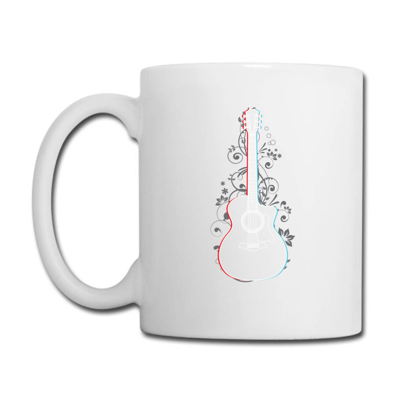 Acoustic Guitar 3d Outline Flowering Vines 1 Coffee Mug | Artistshot