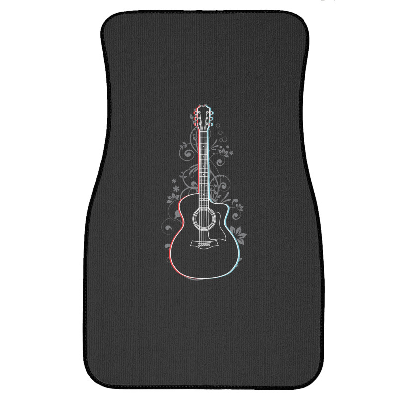 Acoustic Guitar 3d Outline Flowering Vines 1 Front Car Mat | Artistshot