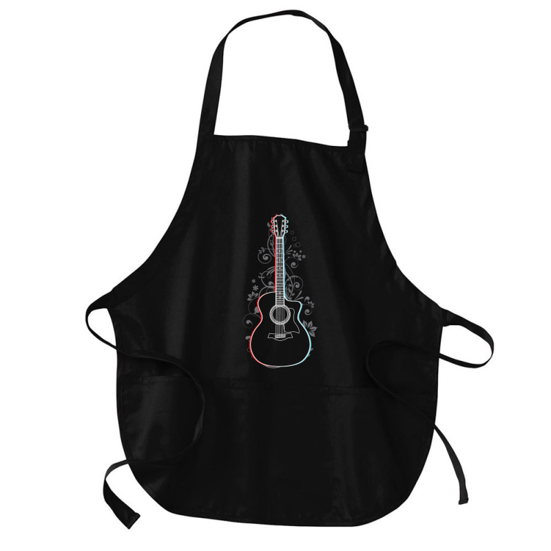 Acoustic Guitar 3d Outline Flowering Vines 1 Medium-length Apron | Artistshot