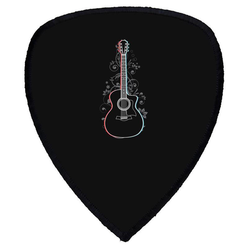 Acoustic Guitar 3d Outline Flowering Vines 1 Shield S Patch | Artistshot