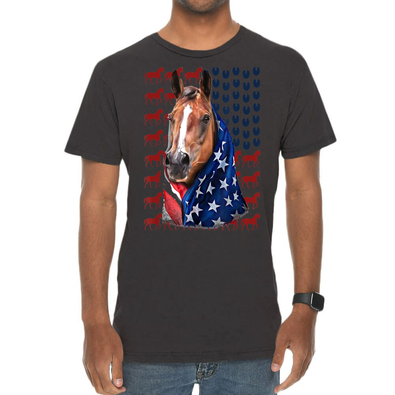 Hot Trend Patriotic Horse American Flag Horse 4th Of Vintage T-shirt | Artistshot