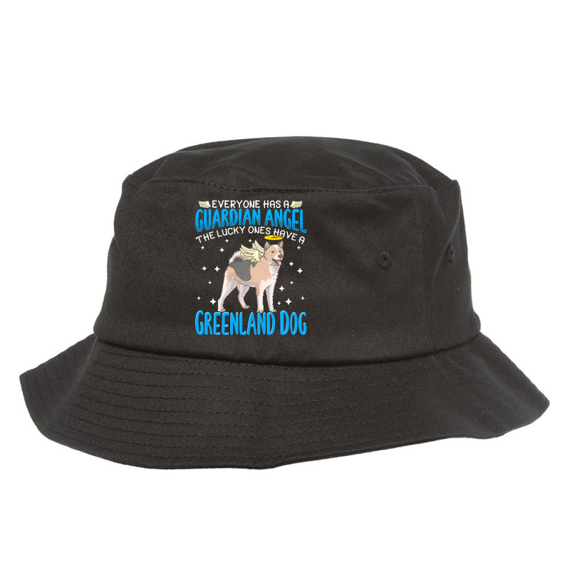 Greenland Dog T  Shirt Greenland Dog With Guardian Angel T  Shirt Bucket Hat | Artistshot