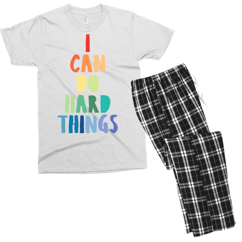 I Can Do Hard Things Men's T-shirt Pajama Set | Artistshot