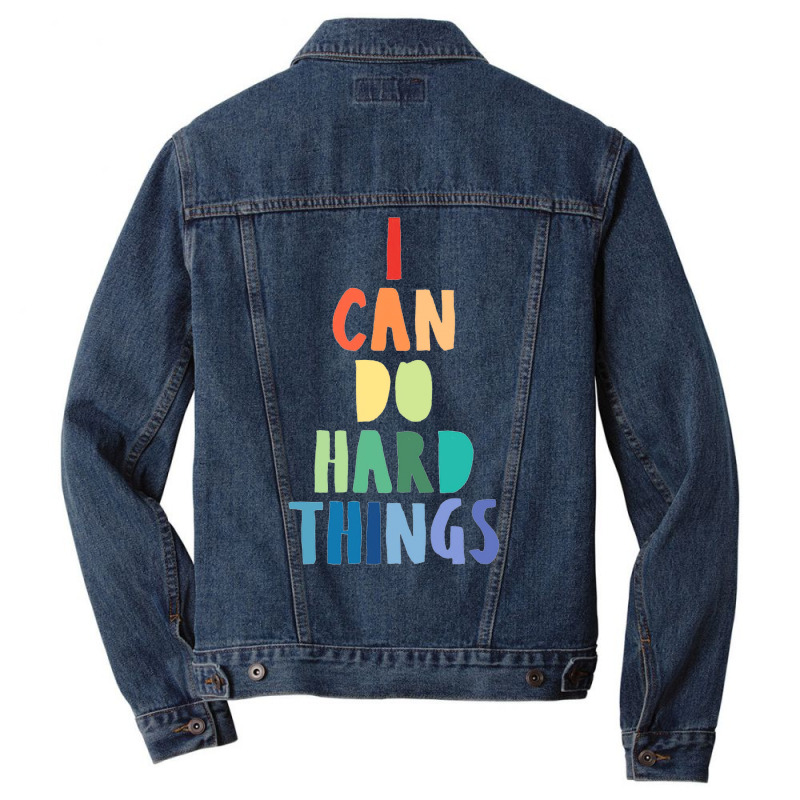 I Can Do Hard Things Men Denim Jacket | Artistshot